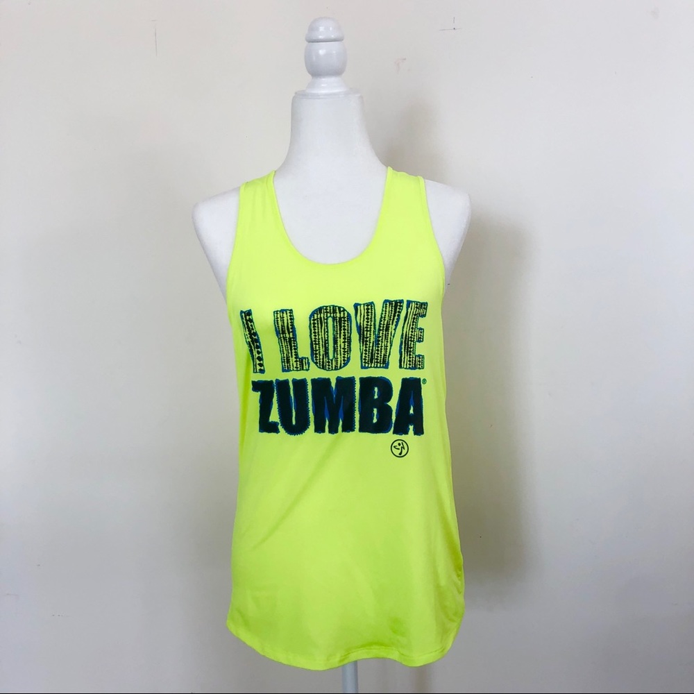 Zumba neon yellow top size S